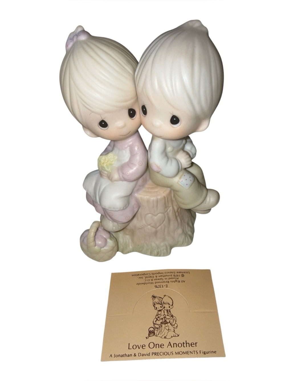 1978 Precious Moments Love One Another Figurine E-1376 Original Box Tag